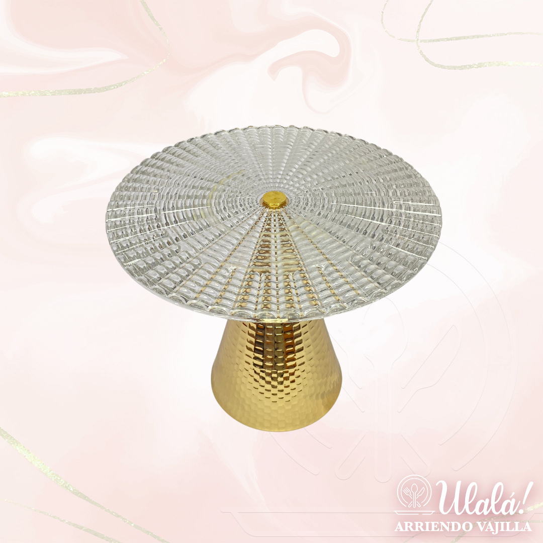 Cúpula de Vidrio con Base Dorada